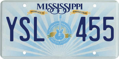 MS license plate YSL455
