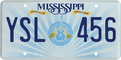 MS license plate YSL456
