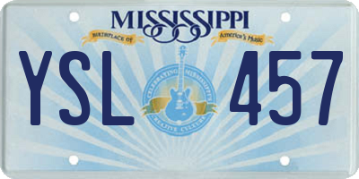 MS license plate YSL457