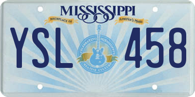 MS license plate YSL458