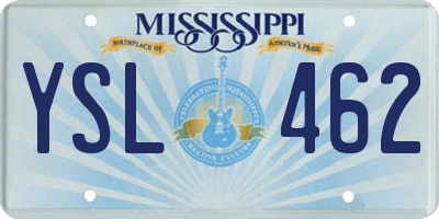 MS license plate YSL462