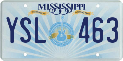 MS license plate YSL463