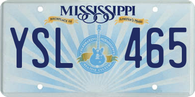 MS license plate YSL465