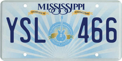 MS license plate YSL466