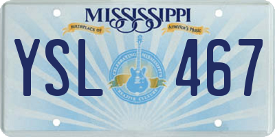 MS license plate YSL467
