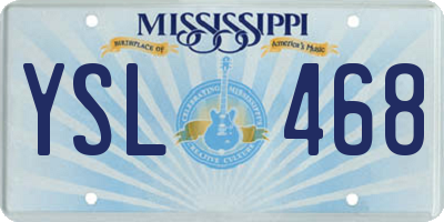 MS license plate YSL468