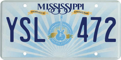 MS license plate YSL472