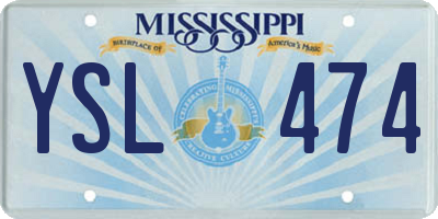 MS license plate YSL474