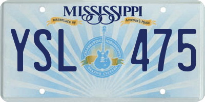 MS license plate YSL475