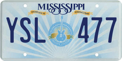 MS license plate YSL477