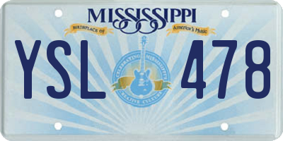 MS license plate YSL478