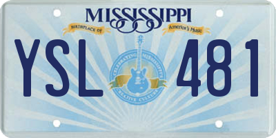 MS license plate YSL481