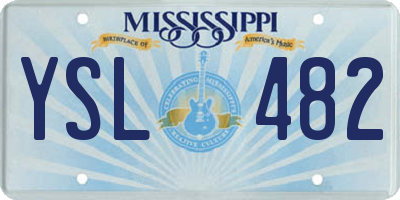 MS license plate YSL482