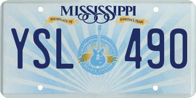 MS license plate YSL490
