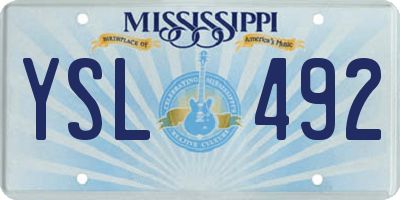MS license plate YSL492