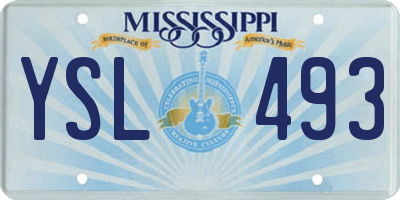 MS license plate YSL493