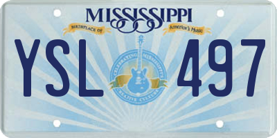 MS license plate YSL497
