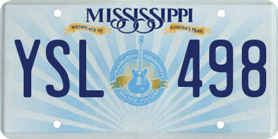 MS license plate YSL498