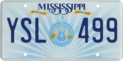 MS license plate YSL499