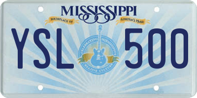 MS license plate YSL500