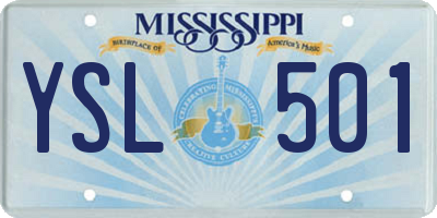 MS license plate YSL501