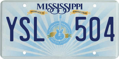 MS license plate YSL504