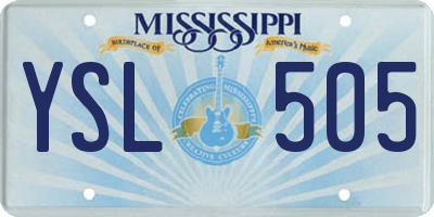 MS license plate YSL505