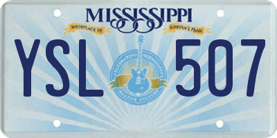 MS license plate YSL507