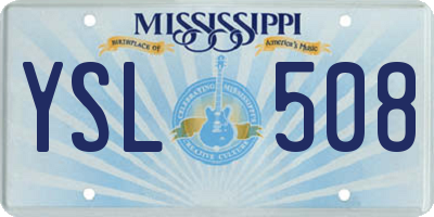 MS license plate YSL508