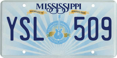 MS license plate YSL509