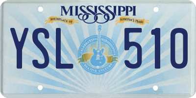 MS license plate YSL510