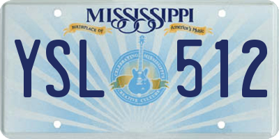 MS license plate YSL512