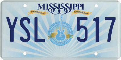MS license plate YSL517