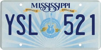 MS license plate YSL521