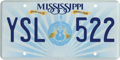 MS license plate YSL522