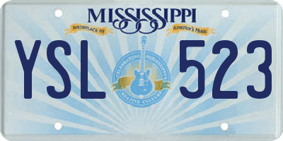 MS license plate YSL523