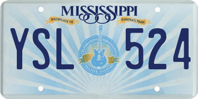 MS license plate YSL524