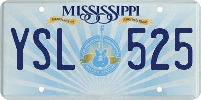 MS license plate YSL525