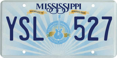 MS license plate YSL527