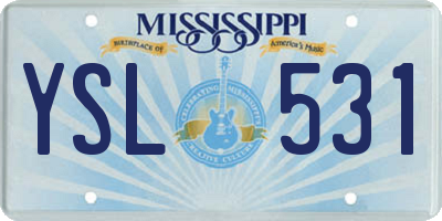 MS license plate YSL531