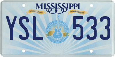 MS license plate YSL533