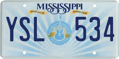 MS license plate YSL534