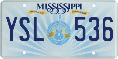 MS license plate YSL536