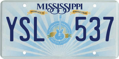 MS license plate YSL537