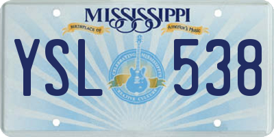 MS license plate YSL538