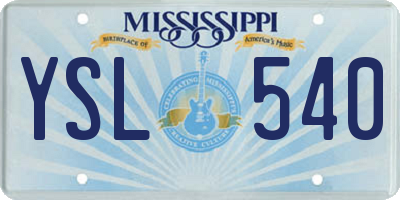 MS license plate YSL540