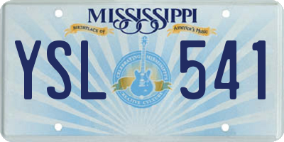 MS license plate YSL541