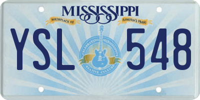 MS license plate YSL548