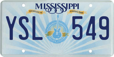 MS license plate YSL549