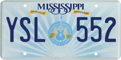 MS license plate YSL552